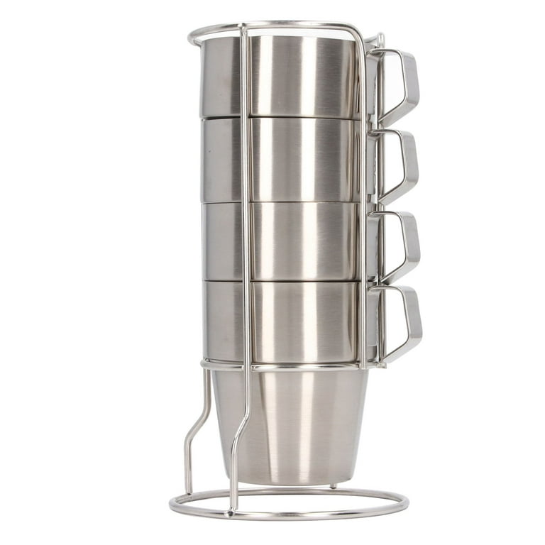 4Pcs Stackable Stainless Steel Coffee Mugs, Small Insulated Coffee Mug  Silver Tea Cups with Handle a…See more 4Pcs Stackable Stainless Steel  Coffee
