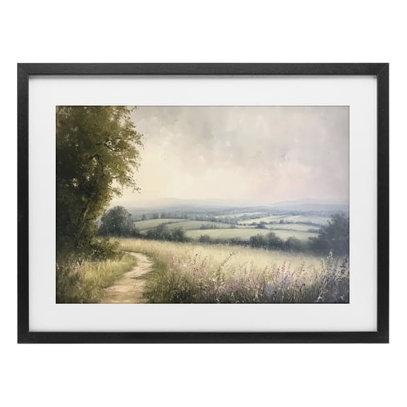 Stupell Industries Traditional Rolling Farmlands in Distance Black Framed Print Under Glass, 20 x 14, by Petals Prints Design