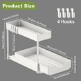 thumbnail image 4 of Under Sink Organizers and Storage, L-Shape Kitchen Bathroom Organization, 2-Tier Sliding Storage Under Bathroom Kitchen Sink Cabinet Organizer Shelf Pull Out 2 Pack (White), 4 of 5