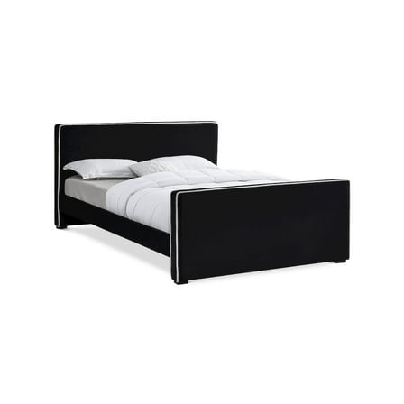 Meridian Furniture Dillard Black Velvet Queen Bed