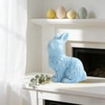 thumbnail image 4 of SLYNSHome Easter Bunny Figurine Blue Ceramic Bunny Rabbits Modern Art Spring Home Decor Easter Decorations Rabbit Figurines Decor, 4 of 8