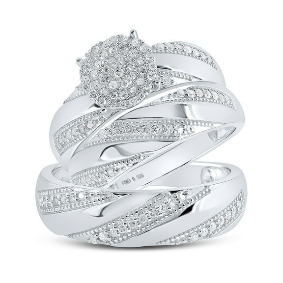 Sterling Silver 1/2ctw Diamond P1 Gift Trio Set