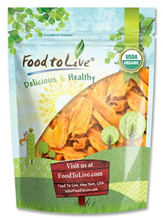 Food To Live ® Organic Mango Cheeks (Dried, Non-GMO, Unsulphured, Unsweetened, Bulk) (1.5 Pounds)