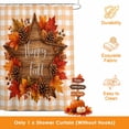 thumbnail image 3 of Happy Fall Shower Curtains for Bathroom, Maple Leaves Orange Checked Thanksgiving Waterproof Fabric Shower Curtain, Decorative Bathroom Curtain for Bathtub, 72"x72", No Hooks Included, 3 of 9