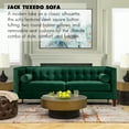 thumbnail image 3 of Jennifer Taylor Home Jack 84" Modern Tuxedo Tufted Sofa Dark Charcoal Grey - Velvet Pine, Fabric Velvet, 3 of 5