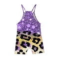 thumbnail image 4 of AJTQTH Funny Print Summer One Piece Short Jumpsuits for Kids Girls Casual Sleeveless Spaghetti Strap Rompers Loose Fit Casual Overall Shorts with Pockets Purple 9-10 Years, 4 of 6
