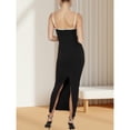 thumbnail image 6 of Women’s Maxi Bodycon Dress – Square Neck Sleeveless Split Long Evening Cocktail Party Clubwear Gown, 6 of 6