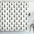 thumbnail image 1 of Tropical Shower Curtain, Hand Drawn Sketch Illustration of Pineapples on Off-white Background, Fabric Bathroom Set with Hooks, 69W X 75L Inches Long, Charcoal Grey and Ivory, by Ambesonne, 1 of 3