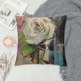 BCIIG White Rose Graphic Decorative Cushion Throw Pillow Cover for Home