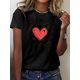 thumbnail image 1 of Camiseta con estampado de corazón y flecha de Cupido para mujer, ideal para San Valentín. Cuello redondo gris informal de manga corta, suave, ideal para primavera y verano. Ideal para San Valentín. Ca, 1 of 8