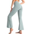 thumbnail image 3 of MVRLSH Womens Yoga Pants Soft High Waist Flared With Side Pockets for Daily Leggings for Women Running Gym and Workout Green - M, 3 of 7