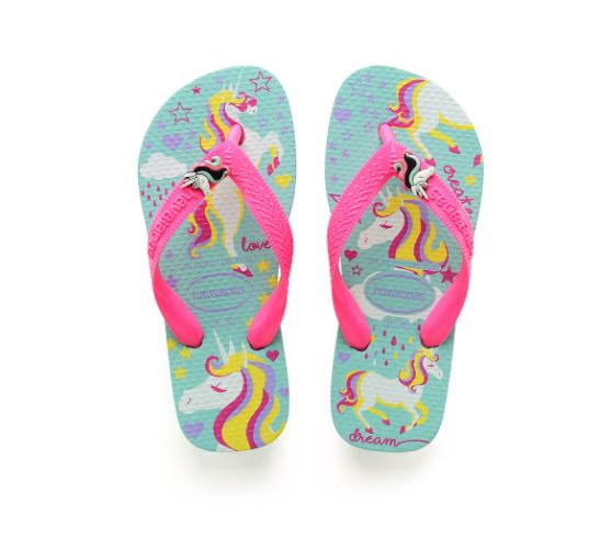 NEW Kids Sandals Girls Unicorn Print Glitter Thong Flip Flops Youth Size 12 to 4 