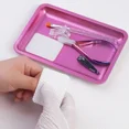 thumbnail image 3 of Stainless Steel Cosmetic Storage Tray Manicure Nail Art Plate Tweezers Clippers Pen Container Square False Nails Dish Tools, 3 of 5