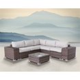 thumbnail image 2 of Living Source International Ensemble Sectionnel en Osier 8 Pcs avec Coussins Marron, 2 of 3