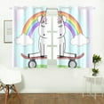 thumbnail image 2 of MKHERT Cute Magical Unicorn Window Curtain Kitchen Curtains Window Treatments 26x39 inch,Set of 2, 2 of 3