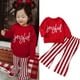 thumbnail image 2 of Ropa Para Bebés Y Niñas, Atuendo Para Niños Pequeños, Traje De Navidad, Sudadera De Manga Larga, Conjunto De Pantalones Con Campana, Ropa De Navidad Roja Odeerbi LM103-4358, 2 of 7