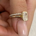 thumbnail image 6 of vylahjewellery Modern Radiant Cut Diamond Bridal Wedding Ring Set for Women Bezel Moissanite Engagement Ring Vermeil Yellow Gold Pave Band Jewelry, 6 of 7