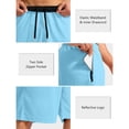 thumbnail image 6 of WULMLEO Men's Athletic Shorts with Pockets 11" Long Basketball Bottoms Lightweight Quick Dry Gym Workout Shorts for Training Light Blue M, 6 of 7