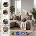 thumbnail image 5 of Poshby 71.25''W Sectional Sofa Loveseat with L-Shaped, Storage Ottoman, Chenille for Living Room, Brown, 5 of 12