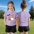 thumbnail image 4 of Halloween Shirts for Boys Girls Crew Neck Halloween T-Shirts Short Sleeve Halloween Tops Cute Ghost Print Halloween Graphic Tees, 4 of 5