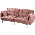 thumbnail image 3 of Uspridefurniture Bernal 75.6"W Velvet Futon Sofa Bed Sleeper, Rose, 3 of 5