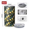 thumbnail image 4 of 20oz Coffee Tumblers Yellow Lemon Fruit Flowers Black Pattern Stainless Steel Vacuum Insulated Travel Tumbler Coffee Cups Mug with Lid and Straw with Cleaning Brush for Cold & Hot Drinks, 4 of 5