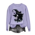 thumbnail image 5 of Jsaierl Halloween Sweatshirts for Women Plus Size Witch Graphic Pullovers Soft Going Out Round Neck Long Sleeve Shirt Tops Halloween Clothes, Sizes S-2XL, 5 of 7