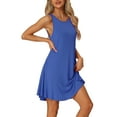 thumbnail image 4 of INSPIRE CHIC Women's Nightgown Sleeveless Tank Dress Casual Nightshirt with Pockets M Royal Blue, 4 of 6