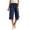 Navy, variant on ABATAB Capris for Women Dressy Casual Stretch Lightweight Pull on Capris Cotton Linen Lounge Palazzo Crop Pants Summer