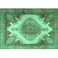 thumbnail image 1 of Ahgly Company Machine Washable Indoor Rectangle Persian Turquoise Blue Traditional Area Rugs, 6' x 9', 1 of 4