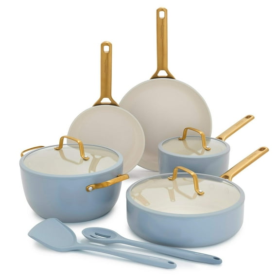 GreenPan 10-Piece Reserve Pro Cookware Set, Ceramic Nonstick, Oven Safe, Dishwasher Safe, Glacier