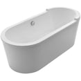 thumbnail image 5 of Bathhaus Oval Double Ended Single Sided Armrest Freestanding Lucite Acrylic Bathtub with a Chrome Mechanical Pop-up Waste and a Chrome Center Drain with Internal Overflow, 5 of 6