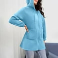 thumbnail image 4 of Woman Hoodie Blue Zip Up Long Hoodie Long Sleeve Women Hoodies Pullover Women's Clothes S, 4 of 9