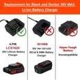 thumbnail image 5 of 20V Lithium Battery Charger LCS1620 for Black Decker LGC120 LHT120 LHT2220, 5 of 5