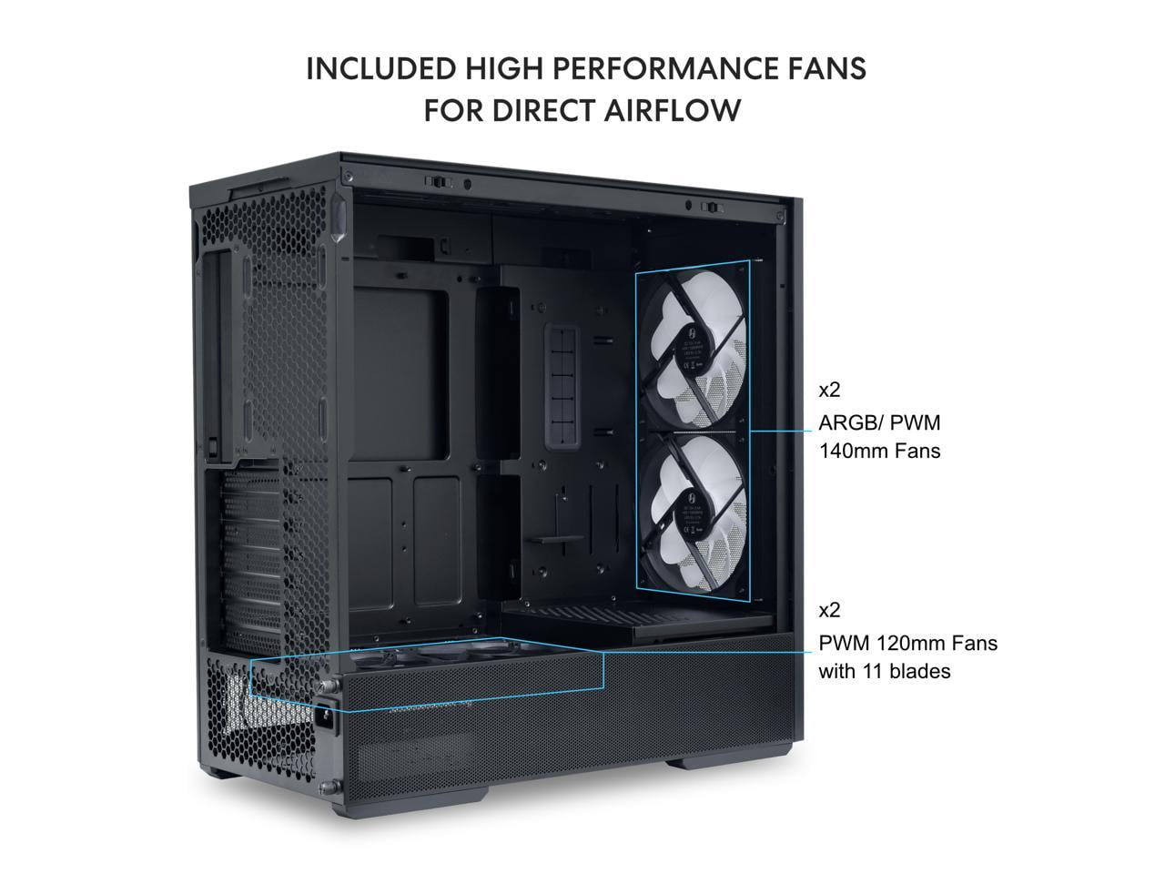 Lian Li LANCOOL 207 BLACK LANCOOL 207 ATX Mid Tower Case Black
