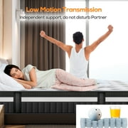 Queen Mattress, 14 Inch Memory Foam Mattress Queen Size, Innerspring Hybrid Queen Bed Mattress in a Box Medium Firm with Motion Isolation & Strong Support & Pressure Relief, CertiPUR-US