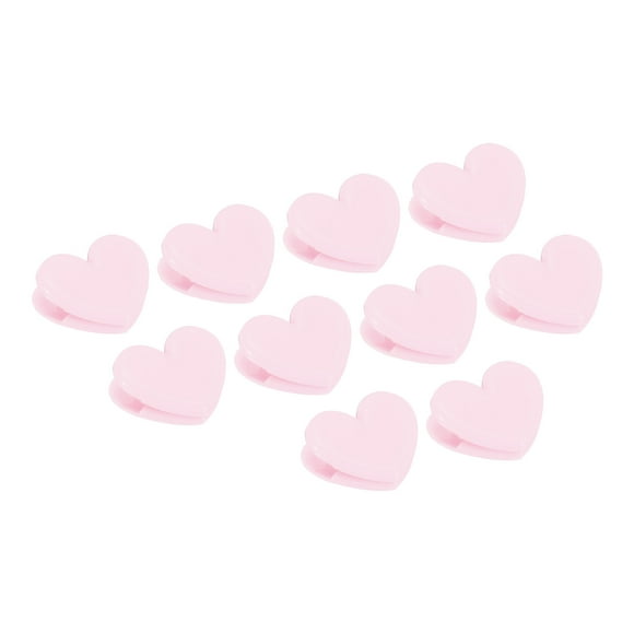 Uxcell Clips de Papel y Bolsa, Paquete de 10 Clips en Forma de Corazón para Snacks, Rosa
