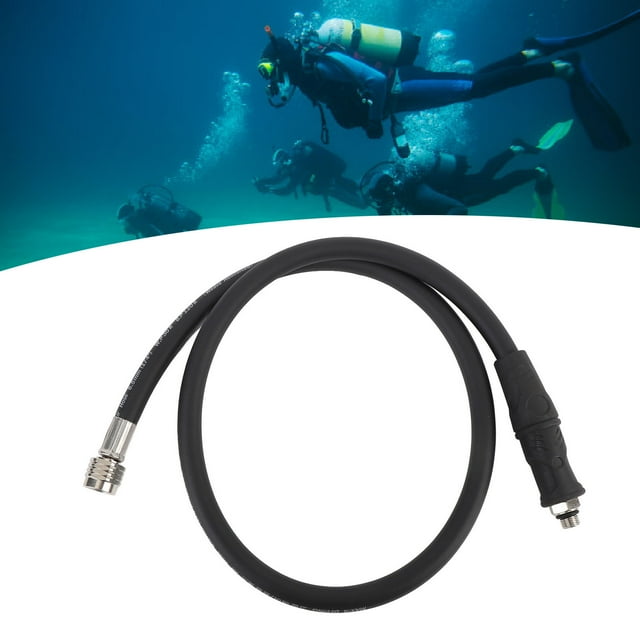 Tuyau de Régulateur de Plongée, 90cm Multifonction Résistant à la Pression en Alliage d'Aluminium PVC Tuyau de Plongée Moyen Antidéflagrant pour Plongée