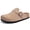 Taupe, variant on Litfun Suede Clogs for Women Cork Footbed Leather Sandals Arch Support Potato Shoes with Adjustable Buckle, Taupe