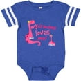 thumbnail image 3 of Inktastic My Grandma Loves Me Girls Dinosaur Girls Baby Bodysuit, 3 of 5