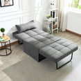 thumbnail image 2 of Vonanda Sofa Bed, Convertible Chair 4 in 1 Multi-Function Folding Ottoman Modern Breathable Linen Guest Bed with Adjustable Sleeper for Small Room Apartment, Dark Gray, 2 of 2