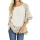 thumbnail image 3 of VISgogo Blusa de media manga para mujer, tops holgados de cuello redondo con estampado floral de leopardo, camisa informal de estilo simple VISgogo moda, 3 of 6