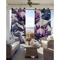 thumbnail image 6 of Blue Purple Botanical Blackout Curtains for Bedroom Living Room Darkening Curtains 84 Inch Length 2 Panels Set Spring Flowers Summer Retro Window Curtain Window Treatment Grommet Drapes 52"x84", 6 of 9
