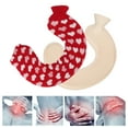 thumbnail image 4 of Bouillotte à Col en U, Transfert Thermique 1 L Bouillotte en U pour Voyage Fond Rouge Cœur Blanc, 4 of 8