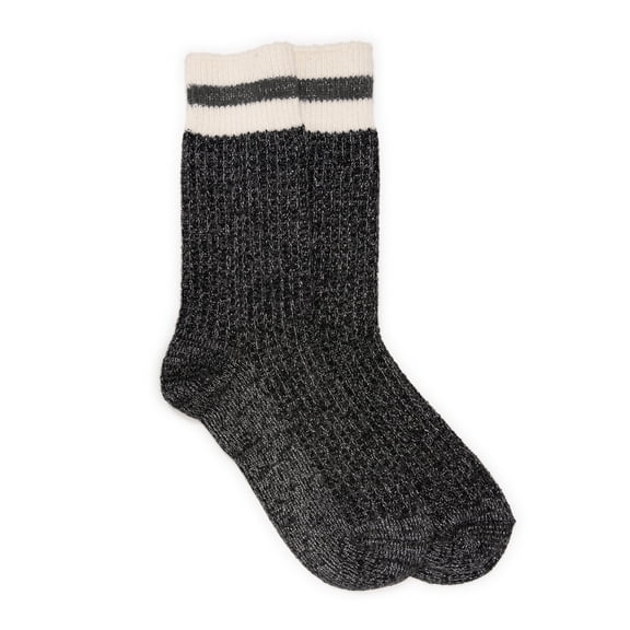 MUK LUKS Women's Microfiber Crew Boot Sock, 1-Pack, Size 6-11