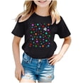 thumbnail image 2 of Girls Tshirts Soft Blend Crewneck Short Sleeve T Shirt Everyday Apparel Girls Tops Black 7-8 Years, 2 of 4