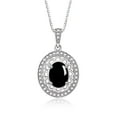 thumbnail image 3 of RYLOS Matching Jewelry Set Sterling Silver Princess Diana Inspired Ring & Pendant Necklace. Gemstone & Diamonds, 8X6MM Cabochon Onyx October Birthstone; Size 9, 3 of 7