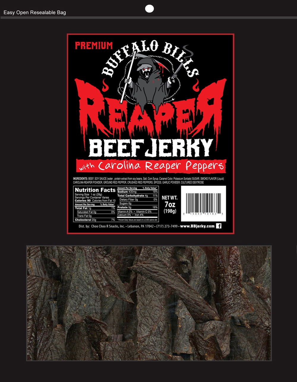 Buffalo Bills 7oz Premium Reaper Beef Jerky Packs (three 7oz beef jerky packs)