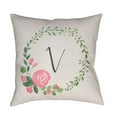 thumbnail image 1 of Surya Initials II In Flower Wreath Outdoor Pillow, 1 of 2
