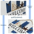 thumbnail image 3 of Nvzi Welcome Sign Porch Decor，Wooden Decor，Nautical wooden decoration，Wall Decor Door Hanging Ornament，Beach Theme Home Decoration，Outdoor vertical sign hanging on the front door, 3 of 5